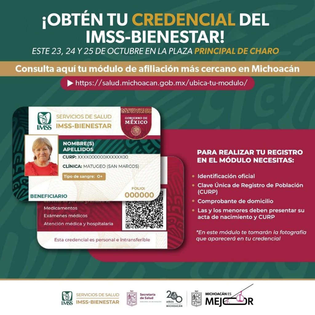 ¿Aún no tienes tu credencial del IMSS Bienestar? Anuncian fechas para tramitarla en Charo 1 f8c21b17 a331 4f3c 8ae7 f7332a3b891f