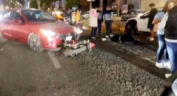 Motociclista resulta herido tras choque contra auto sobre Av. Madero Poniente de Morelia 