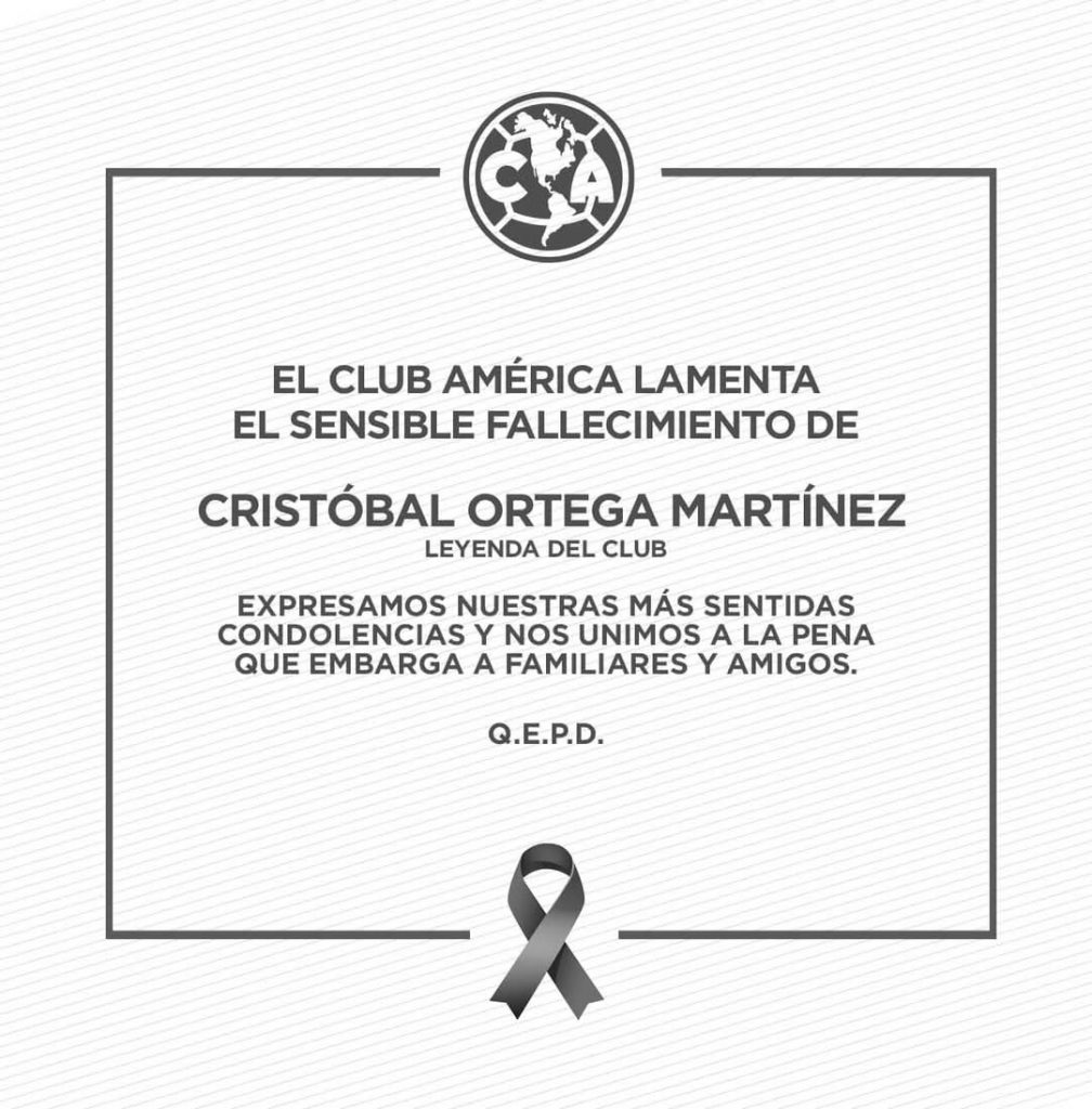 Muere a sus 68 años de edad Cristóbal Ortega, leyenda del América 2 f1bf7537 86c8 4ebc ac07 ce72df08651f