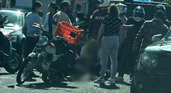 AMR auxilia a motociclista herido en accidente registrado al oriente de Morelia