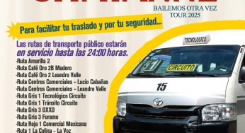 Transporte público ampliará servicio por concierto de Chayanne: Gladyz Butanda