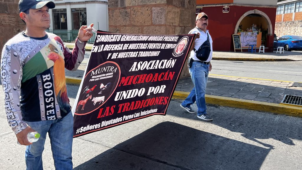 Se manifestaron gallero y taurinas en Morelia pafa exigir libertad en sus tradiciones 5 IMG 4054