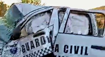 Accidente de patrulla de la GC deja 4 oficiales heridos; hallan envases de bebidas alcohólicas en la escena
