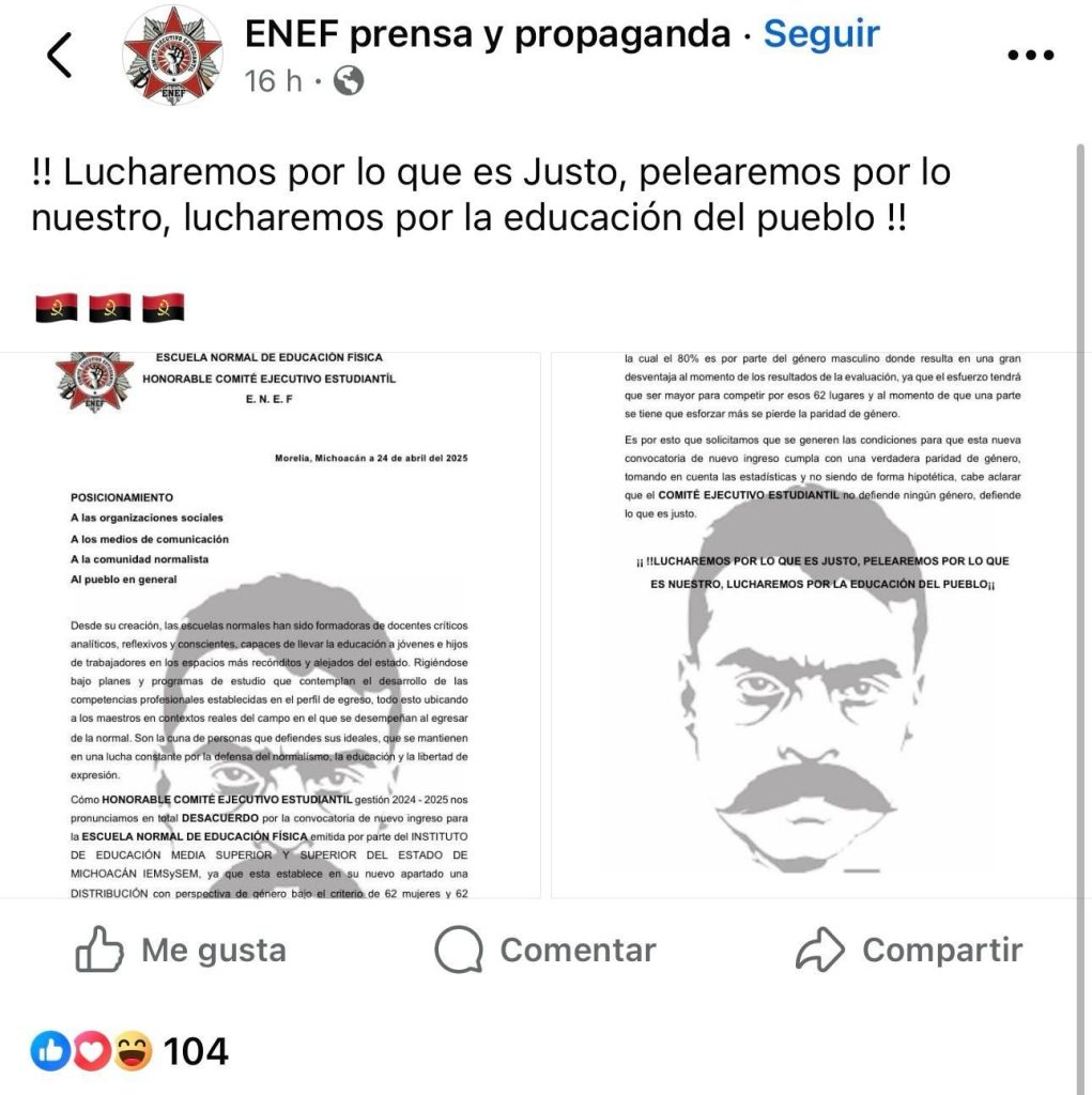 Normalistas de la ENEF van contra la paridad de género, rechazan más espacios para mujeres en el ingreso a la Normal 1 29ee94d8 721a 4000 9e85 9f6bbeb01490