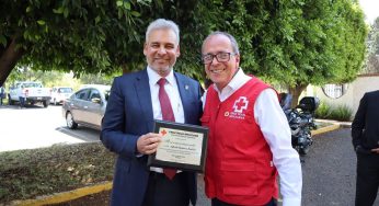 Entrega Bedolla donativo por más de 8 mdp a la Cruz Roja