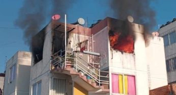 Arde departamento en Jardín de la Montaña, al poniente de Morelia